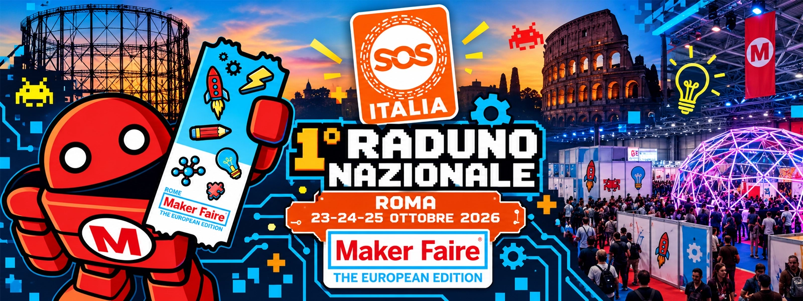 SOS Italia alla Maker Faire Rome 2026 — 1° Raduno Nazionale, Roma, 23-24-25 ottobre 2026